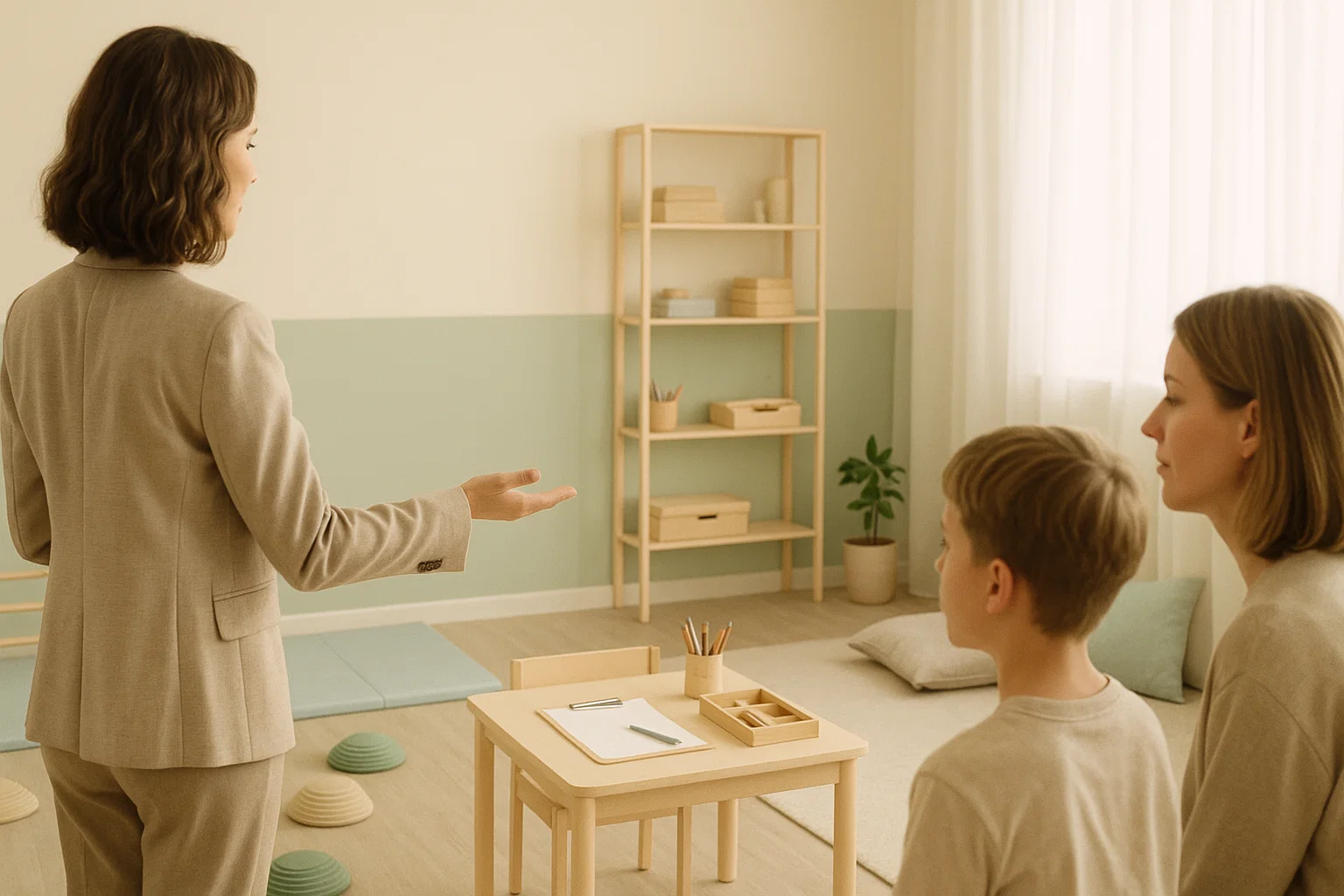 Illustration douce d’une séance de psychomotricité